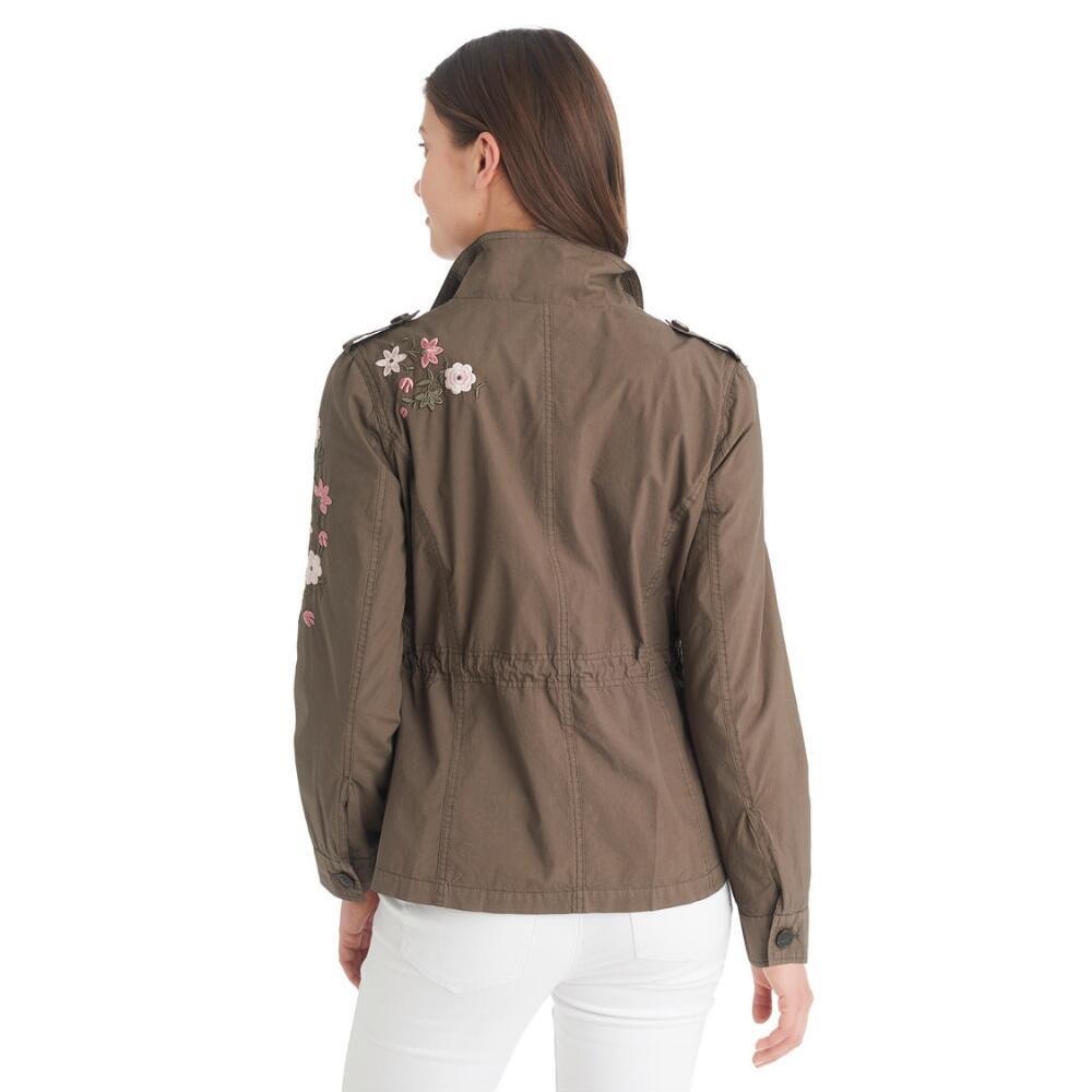 Floral Four Pocket Embroidered Field Jacket